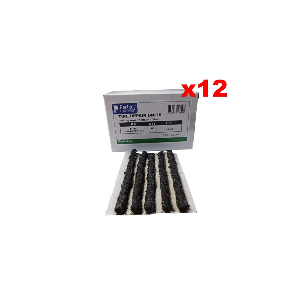 CAJA PARCHES GUSANO 10CM NEGRO 60U X 12